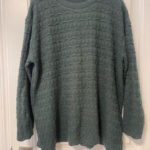 Women's Green Textured Sweater